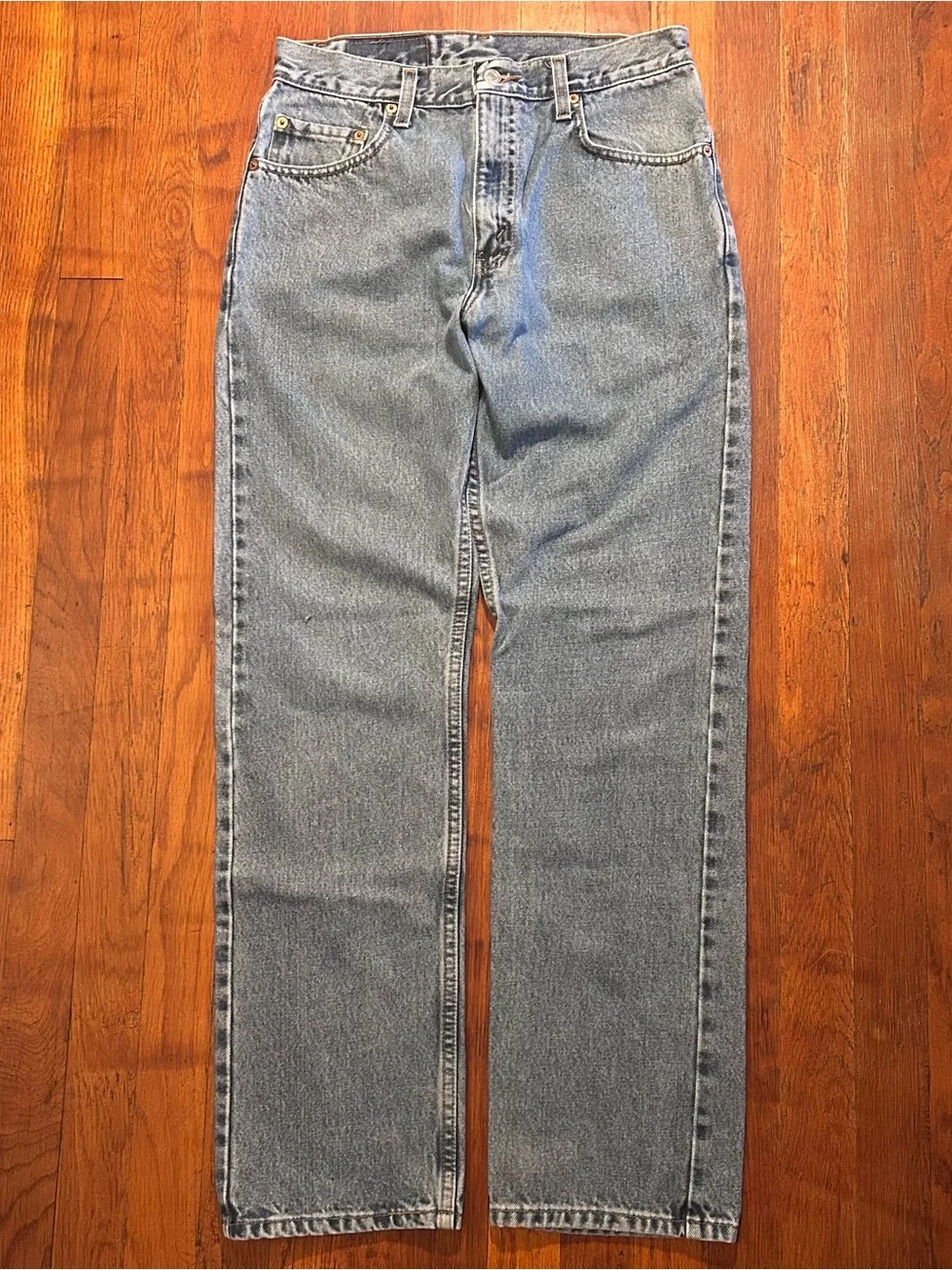 Vintage Levi’s 505 Regular Fit Straight Leg Red Tab Faded Blue Denim Jeans 30x30